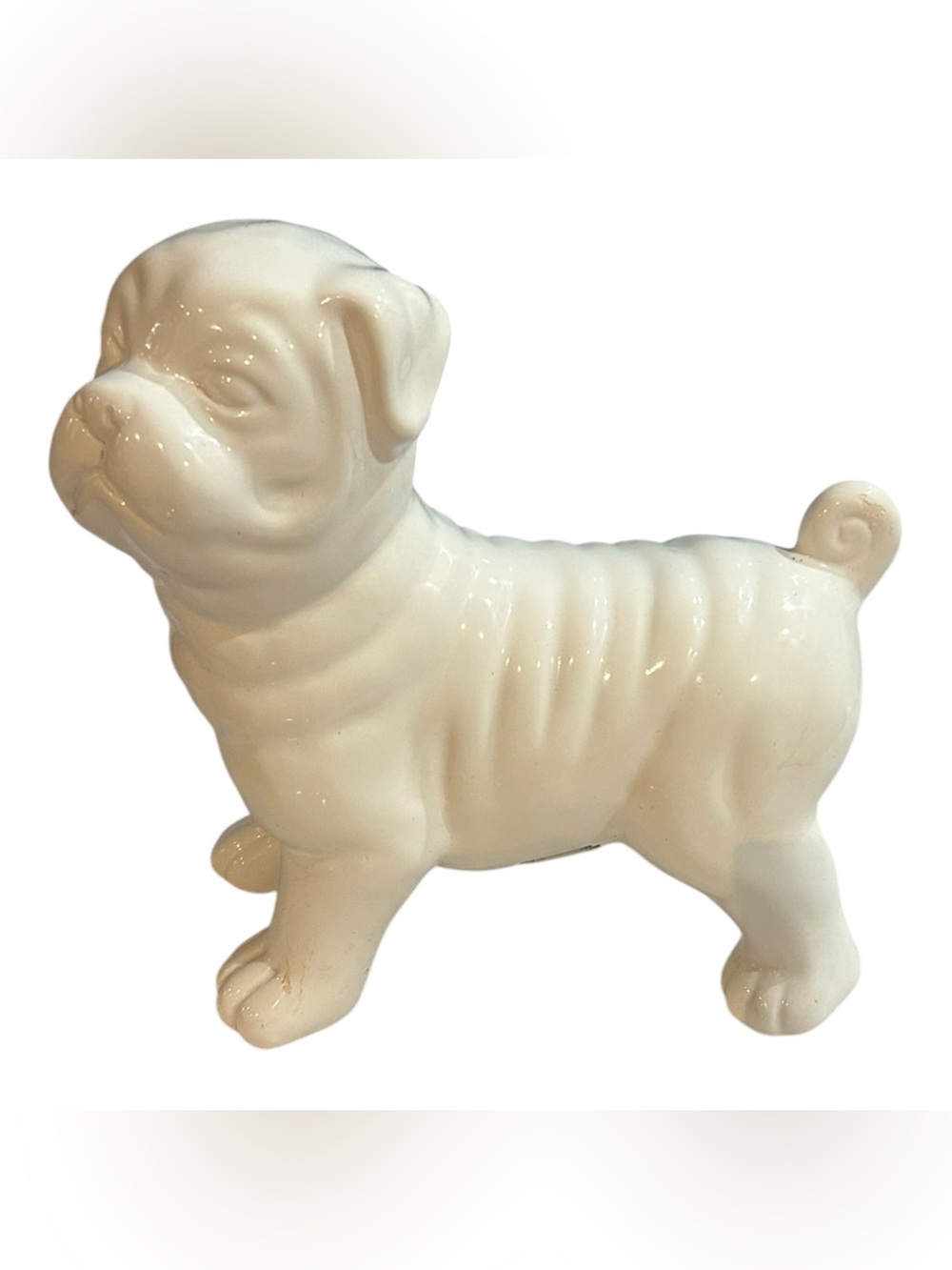 White Ceramic Pug Figurine